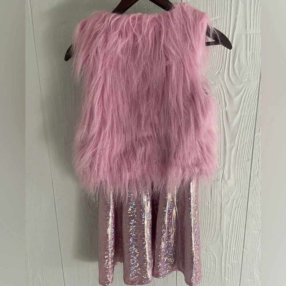 Jojo Siwa Child Size Large Pink Sparkly Dress and Vest Halloween Costume